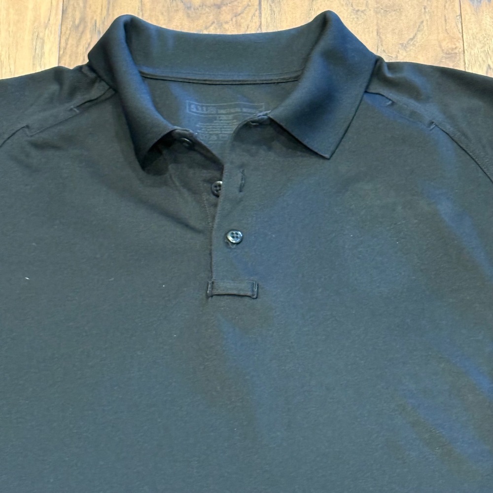 5.11 Tactical Performance Polo Mens Large Black‎ Short Sleeve Mic Loop 71049